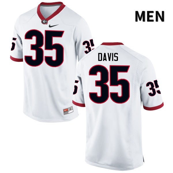 Georgia Bulldogs Men's Aaron Davis #35 White Stitched College UGA Football Jersey 23EU018QZ